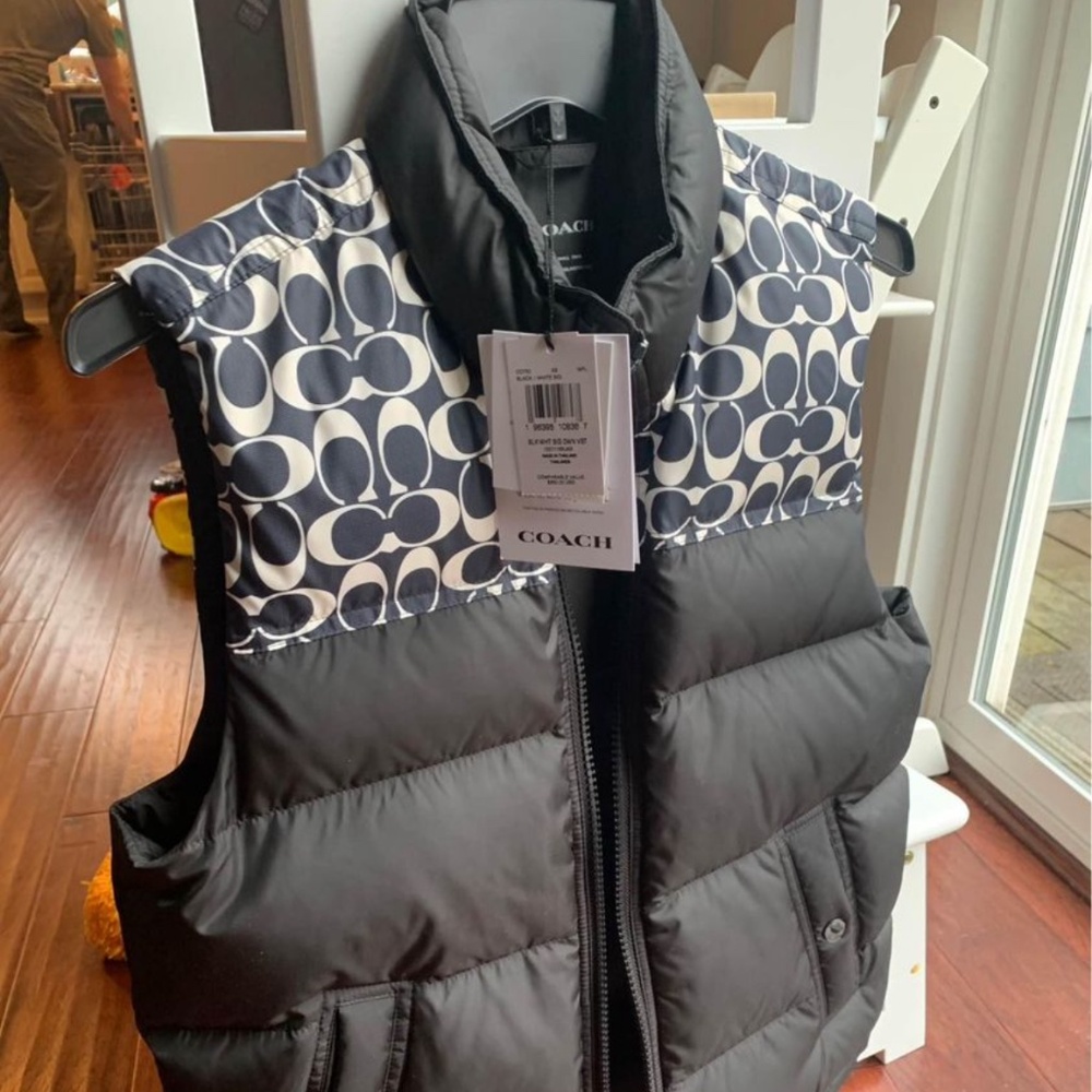 Coach Brand- Black Puff Vest. NEW with Tags